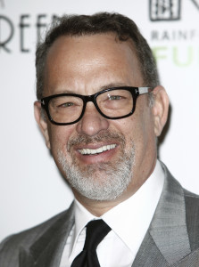 Actor Tom Hanks arrives for the benefit show "Songs From the Silver Screen" to raise funds for The Rainforest Trust at Carnegie Hall in New York April 3, 2012. REUTERS/Carlo Allegri (UNITED STATES - Tags: ENTERTAINMENT HEADSHOT)
